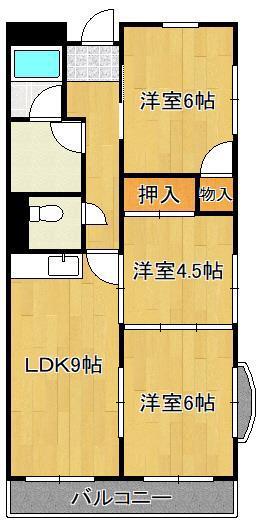 富士山荘(3LDK/1階)の間取り写真