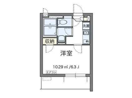 ヌーヴェルリュンヌ(1K/2階)の間取り写真