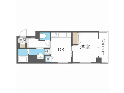 タウンコート幸町(1DK/7階)の間取り写真