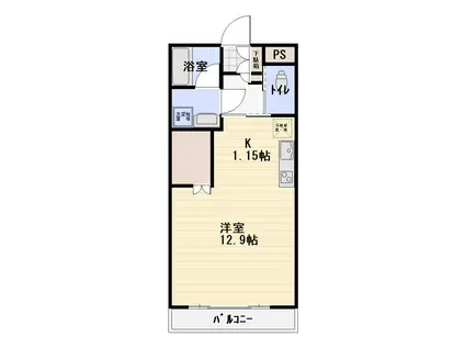 ブランドール鵠沼(1K/3階)の間取り写真