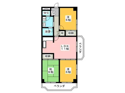 ニューエステート善福寺(3LDK/2階)の間取り写真