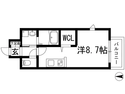 ONLYONE川西中央1(ワンルーム/6階)の間取り写真