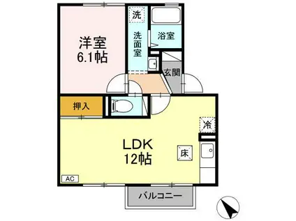 クレールコート A(1LDK/1階)の間取り写真