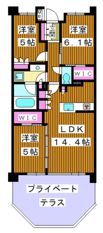 パークアクシス千川(3LDK/1階)の間取り写真