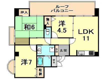 コータース苦楽園(3LDK/3階)の間取り写真