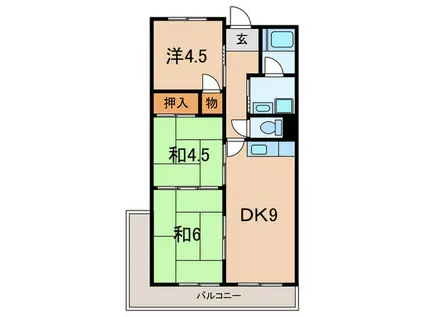 コーポ上口(3DK/3階)の間取り写真