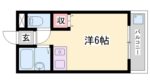 エクセルハイツ(ワンルーム/1階)の間取り写真