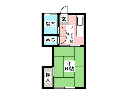 古田荘(1K/2階)の間取り写真