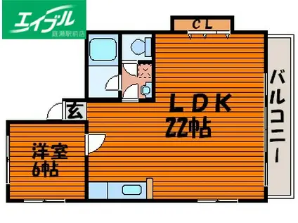 ファーレンハイトI(1LDK/2階)の間取り写真