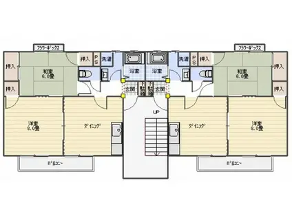 サンライズ矢賀A棟(2DK/1階)の間取り写真