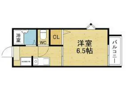 パーシモンハウス(1K/2階)の間取り写真