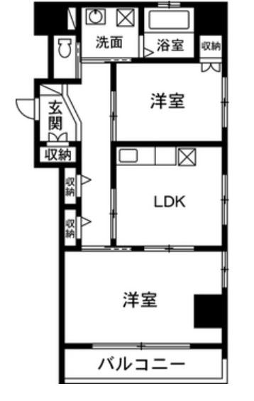 ピアビル(2LDK/6階)の間取り写真