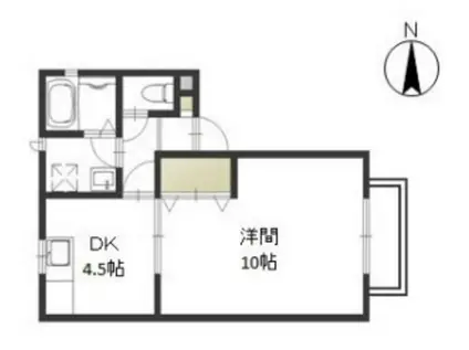 ルール・トワール(1DK/2階)の間取り写真