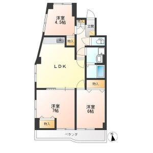 大曽ハイツ(3LDK/2階)の間取り写真