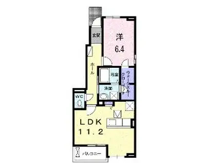 エミネンス C(1LDK/1階)の間取り写真