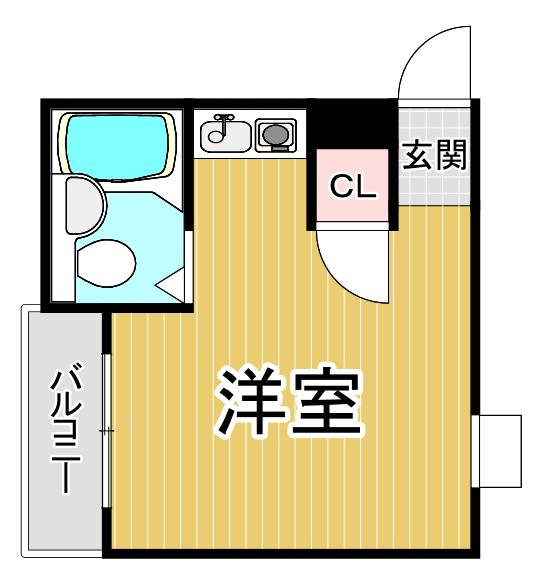 グローバル阪神西宮(ワンルーム/4階)の間取り写真