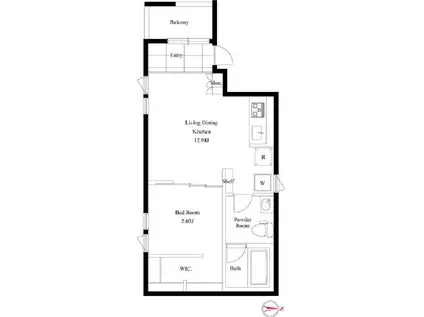 OMOCHI D` AKABANE(1LDK/3階)の間取り写真