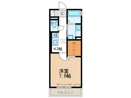 SALUD PRIMERO折立(1K/1階)の間取り写真