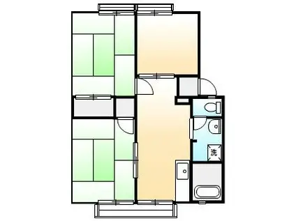 パナハイツ高尾 A・B(3DK/2階)の間取り写真