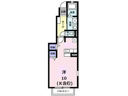 昴 弐番館(ワンルーム/1階)の間取り写真