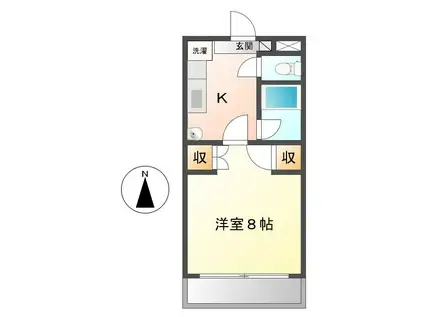 アスラン12(1K/3階)の間取り写真