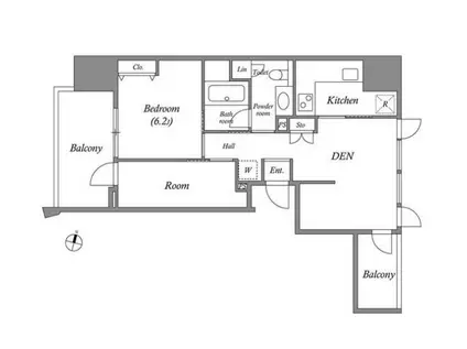 CAVANA麻布台(2LDK/7階)の間取り写真