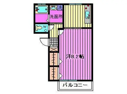 ヒカリピュアー日進(1K/1階)の間取り写真