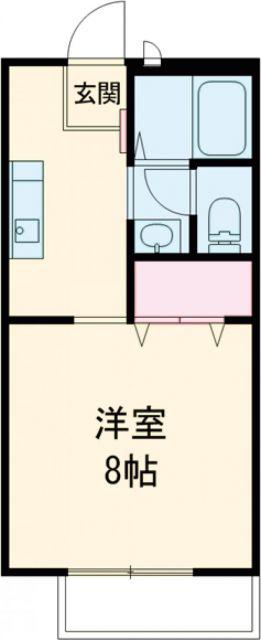 グリーンコートA(1K/1階)の間取り写真