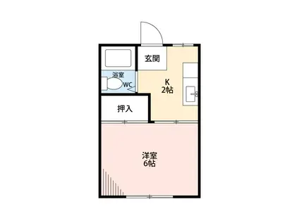 一丁目コーポ(1K/2階)の間取り写真