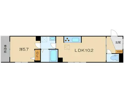 ベル アンジュ(1LDK/1階)の間取り写真