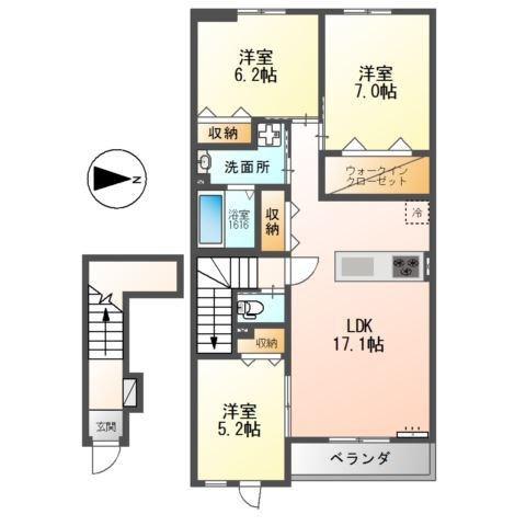 MADISON SEED(3LDK/2階)の間取り写真