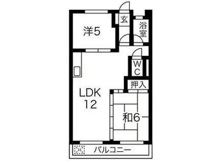 マンション高見(2LDK/2階)の間取り写真