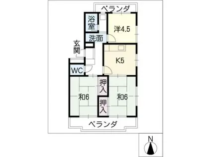 サンシティ小池(3K/3階)の間取り写真