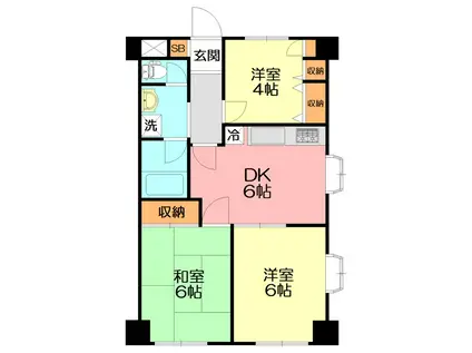 アルテハイム厚木(3DK/2階)の間取り写真