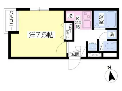 チェスタ・大手町(1K/2階)の間取り写真