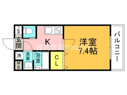 メゾン上小阪(1K/7階)の間取り写真