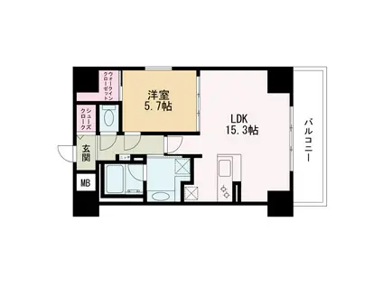 レジデンス富貴屋(1LDK/4階)の間取り写真