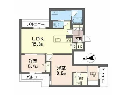 DRAGO I II(2LDK/3階)の間取り写真