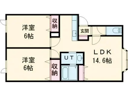ル・シエルIII(2LDK/1階)の間取り写真