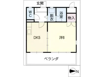 メゾンデール池下(1DK/3階)の間取り写真