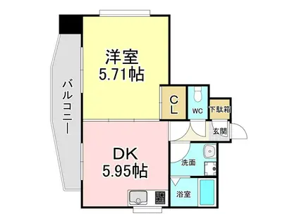 パワーズ116(1DK/2階)の間取り写真