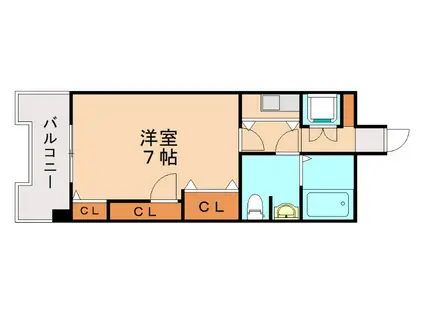 シャルマンステゥーディオV(1K/2階)の間取り写真