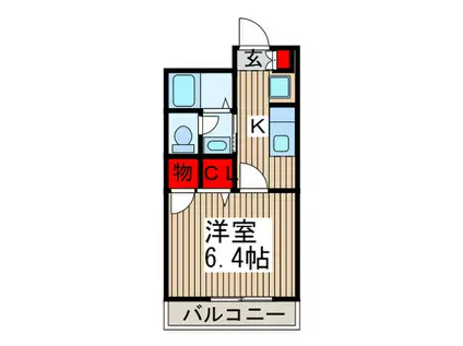 グランバリエ(1K/1階)の間取り写真