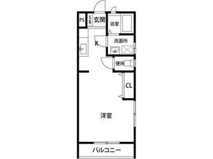 佳章原島(ワンルーム/3階)の間取り写真