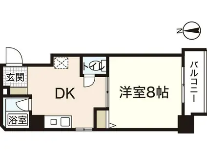アヴァンセ中筋II(1K/3階)の間取り写真