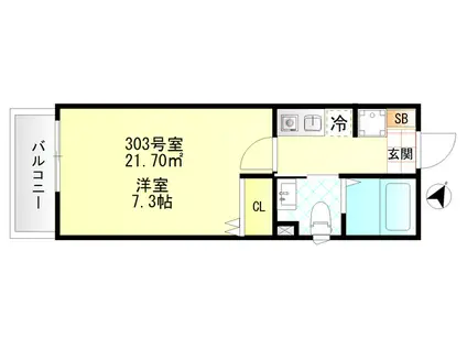 FERIO上井草(1K/3階)の間取り写真