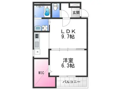 グランメゾンゆずり葉II番館(1LDK/3階)の間取り写真