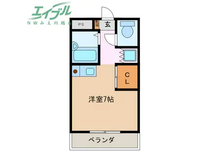 ラフレシール山城(ワンルーム/4階)の間取り写真