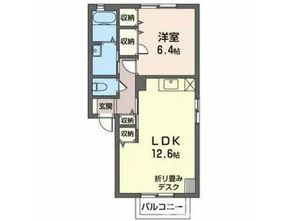 グリーンパレス(1LDK/2階)の間取り写真