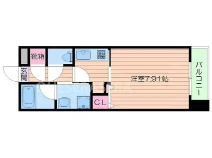 グランシス江坂(1K/6階)の間取り写真